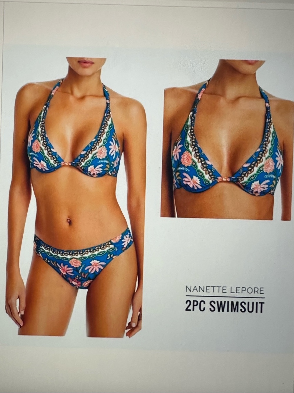 Nanette Lepore Teal Floral Bikini Set